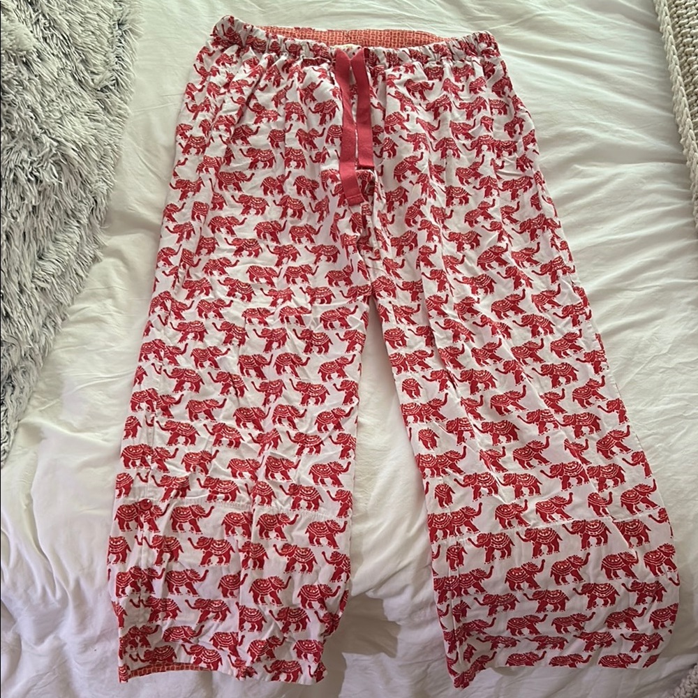 World Market Red and White Elephant Pajamas